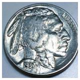 1937 Buffalo Nickel AU/BU