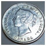 1896 Canada Sterling Silver 5 Cents High Grade