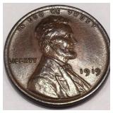 1919 Lincoln Wheat Cent Penny AU/BU