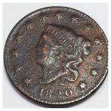 1820 Coronet Head Large Cent High Grade