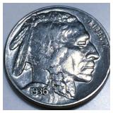 1936 Buffalo Nickel AU/BU