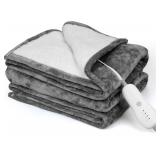 NEW $55 Flannel Sherpa Heated Blanket (50"x60")
