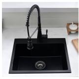NEW $313 24ï¿½ Drop-in Sink Black