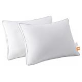 $91 Queen Goose Feathers & Down Pillow Set of 2