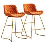 $180 AISALL Bar Stools, Set of 2, Orange