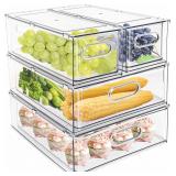 SEALED $163 Stackable Refrigerator Organizer Bins