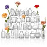 MISSING $50 Set of 28 Clear Glass Vases 250ml