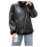 NEW $132 Women Winter Faux Leather Jacket, S size