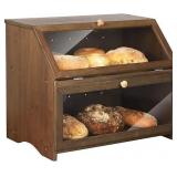 NEW $55 2-Tier Bread Box, Brown