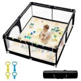 NEW $100 (70"x60") Playpen, Black