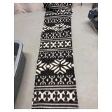 Fleece Scarf Black and White Pattern