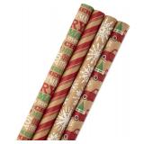 NEW $31 Christmas Wrapping Paper Bundle, 4 Pack