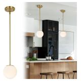 NEW $60 Modern Gold Globe Pendant Light