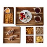 NEW $62 7-Piece Acacia Wood Tray Set