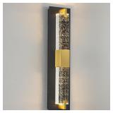 NEW $140 LED 19" Black & Gold Wall Sconce,Dimmable