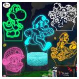 NEW $52 5-in-1 Mario 3D Night Lights w/Remote