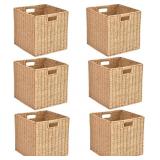 $95 6 pcs Wicker Baskets Storage Organization