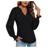 (L) Women Casual V-Neck Blouse