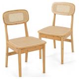 NEW $170 GOFLAME Rattan Dining Chairs Set of 2