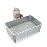 NEW $50 ZuHucpts Stainless Steel Cat Litter Box