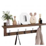 $54 (29.2") Coat Hooks with Shelf Wall-Mounted