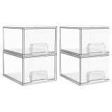 NEW $36 Clear Plastic Storage Bins 4PK