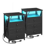 NEW $200 AMHANCIBLE LED Nightstands Set of 2