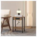 NEW $49 End Table with Charging Station White