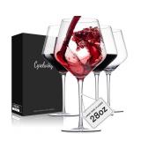 NEW $43 4Pcs 28oz Large Red Wine glasses