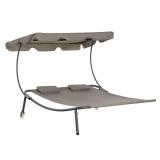 $190  Gray Metal Outdoor Chaise Lounge with Adjust