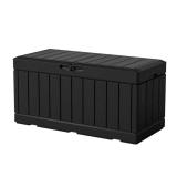 90 Gal. Wood Style Black Resin Deck Box