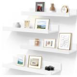 LaVie Home 24-Inch White Floating Shelves for Wall