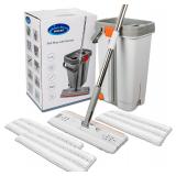 Flat Mop and Bucket with Wringer Set for Home - Se