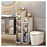 $125 4-Tiers Narrow Bathroom Storage Cabinet 7.1 S