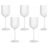 PLASTICPRO White Plastic Wine Glasses Set of 25 El