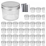 Accguan 4oz Glass Jars With Lids(Silver) Mason Jar