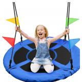 Odoland 40 inch Kids Saucer Tree Swing  Large Outd