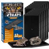 LULUCATCH Sticky Mouse Traps  12 Pack Large Gnat T