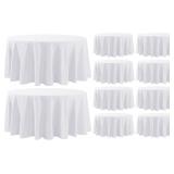 $221 Aocoz 10 Pack White Round Tablecloth 120 Inch