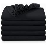 10 Pack of Fitted Black Sheets (Size Unknown  Bran