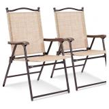 Giantex Set of 2 Patio Folding Chairs  Sling Chair