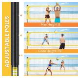 Portable Volleyball Net Set - KARROBOU Adjustable