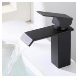 CREA Bathroom Faucet 1 Hole Bathroom Faucets Black