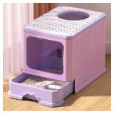 $240 Litterbox Foldable Cat Litter Box with Lid  C