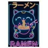 V1 Tech Retro Neon Ramen Neko Plexi Glass Wall Art