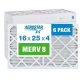 Aerostar 16x25x4 MERV 8 Pleated Air Filter  AC Fur