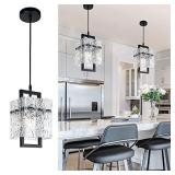 Black Crystal Pendant Light for Kitchen Island  Lu