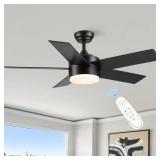 44 inch Black Ceiling Fan with Light Remote Contro