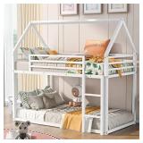 Bunk Bed Twin Over Twin Junior Metal Floor with La