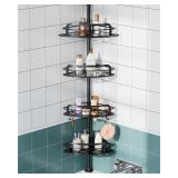 EUHOME Corner Shower Caddy Tension Pole  4-Tier Ba